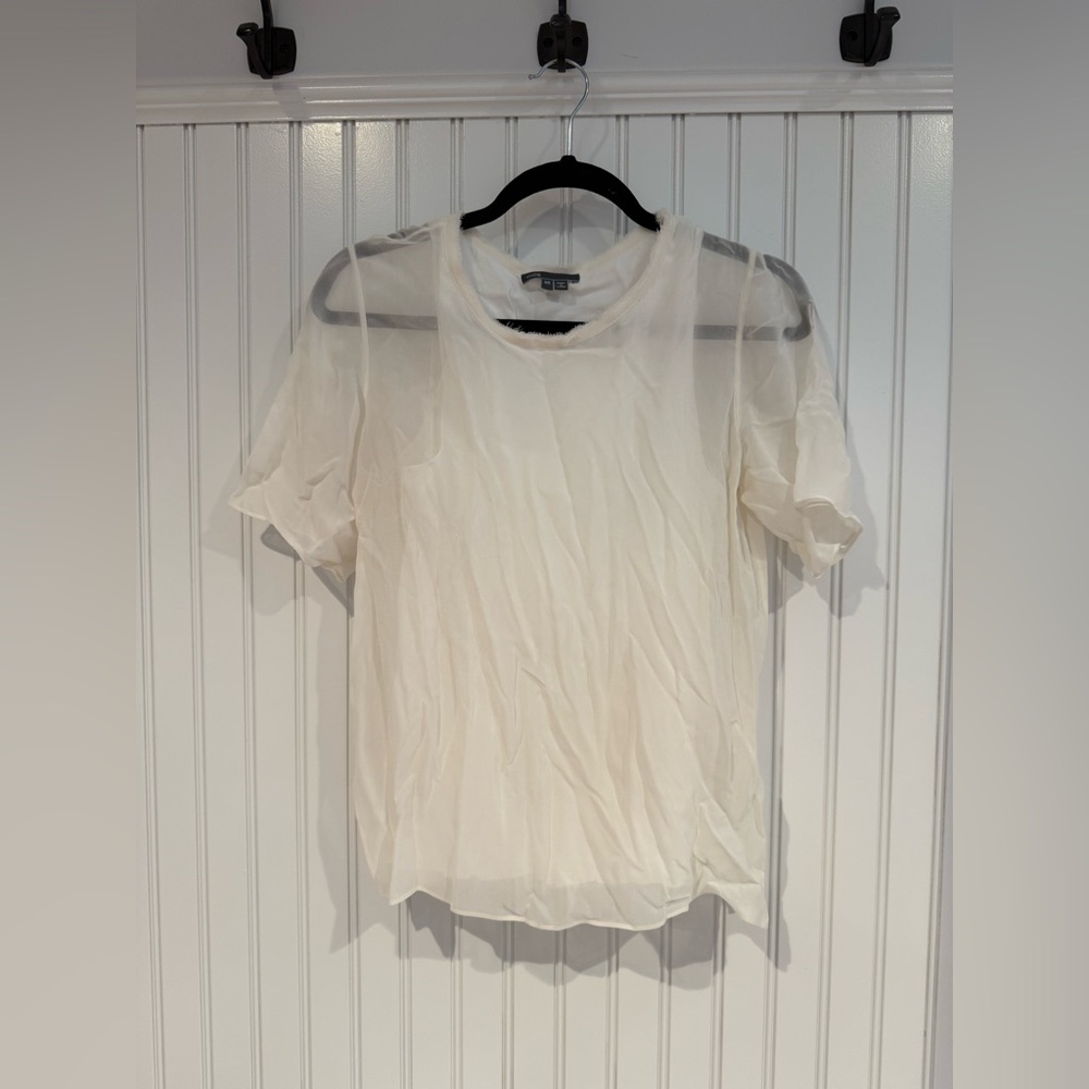 Vince White Short Sleeve Tee Lightweight Crew